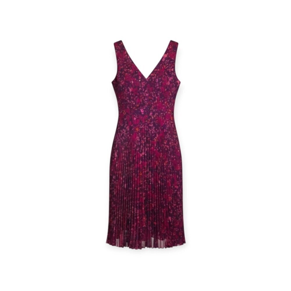 ANTHROPOLOGIE PLENTY BY TRACY REESE Evanthe Pleated Floral Hi-Low Dress Size 8 - Picture 1 of 12